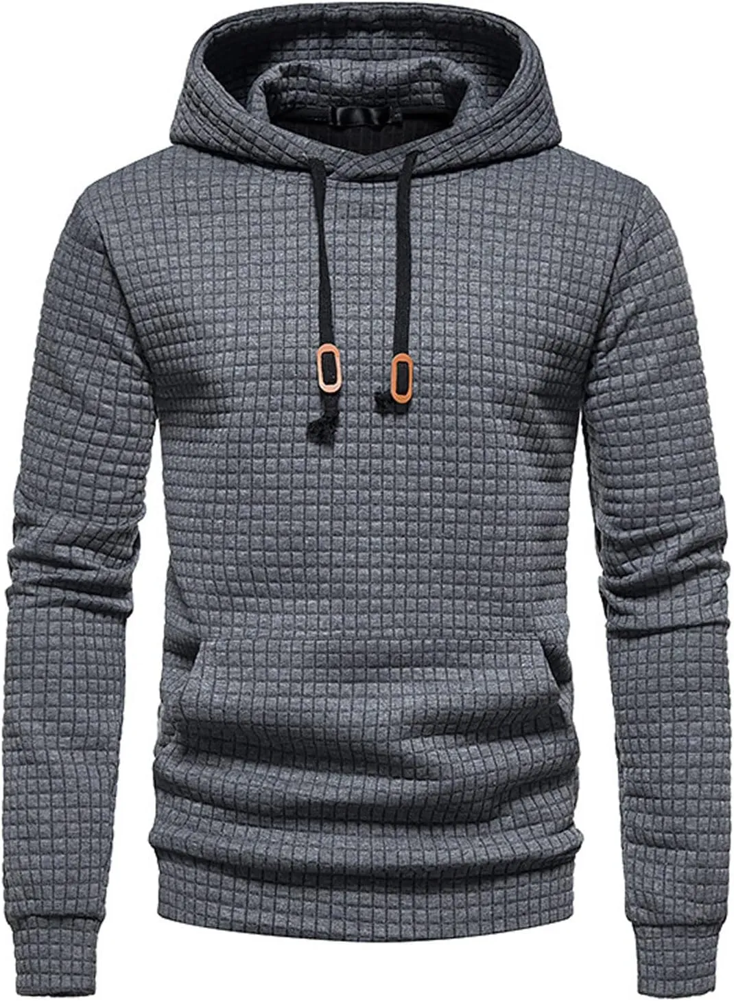 Mens Plaid Hoodies with Pocket Drawstring Relaxed Fit Workout Hooded Tops Fall and Winter Stylish Casual Sweatshirts