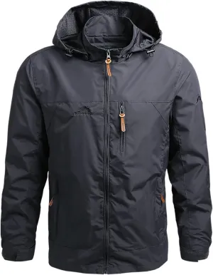Mens Rain Jacket Zip Jacket With Hood Lightweight Windbreaker Waterproof Raincoat Outdoor Sportswear,M-5XL