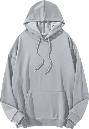 Mens Solid Color Casual Sweatshirts Waffle Drawstring Relaxed Fit Pullover Hoodies Stylish Workout Tops with Pocket