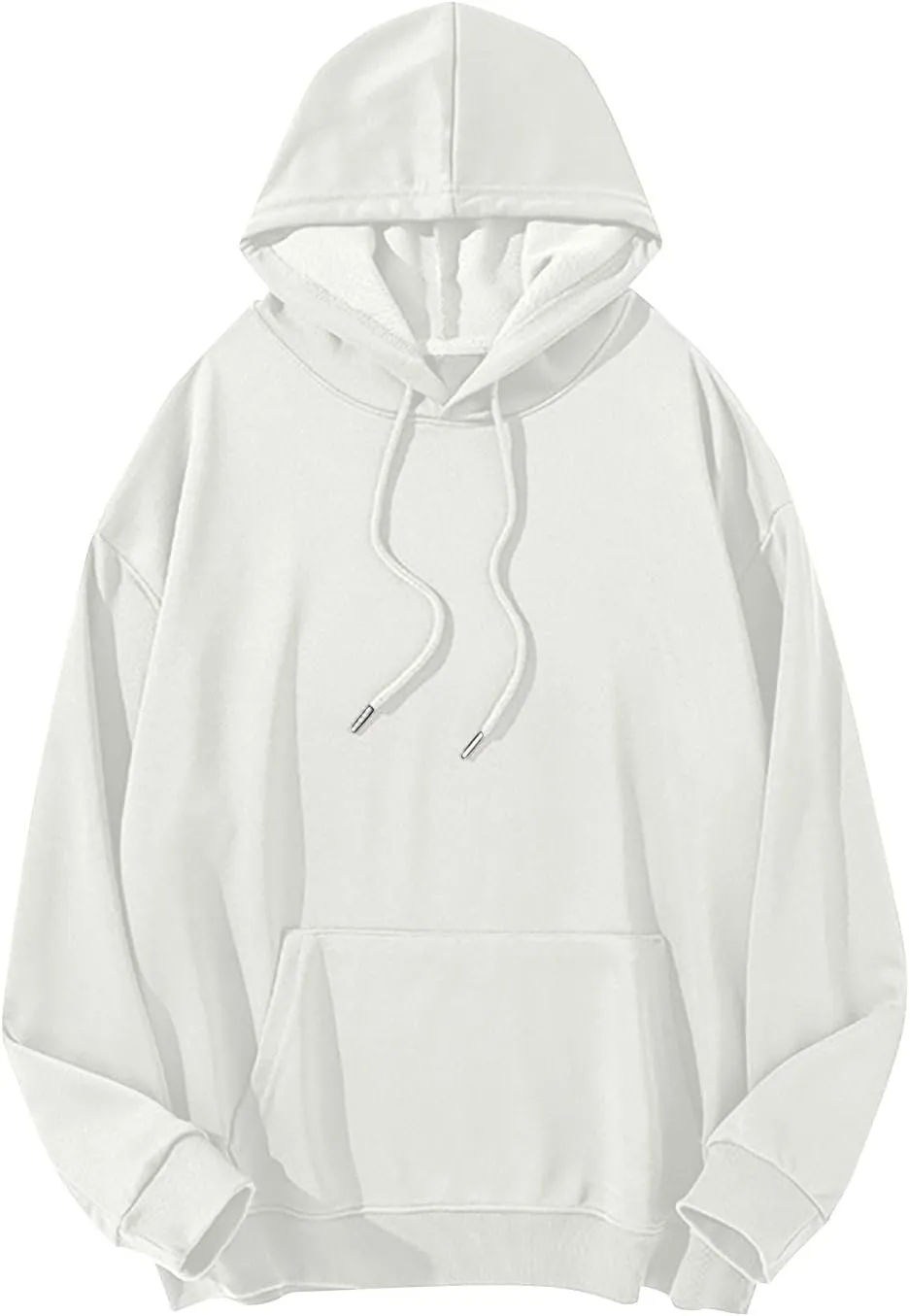 Mens Solid Color Casual Sweatshirts Waffle Drawstring Relaxed Fit Pullover Hoodies Stylish Workout Tops with Pocket