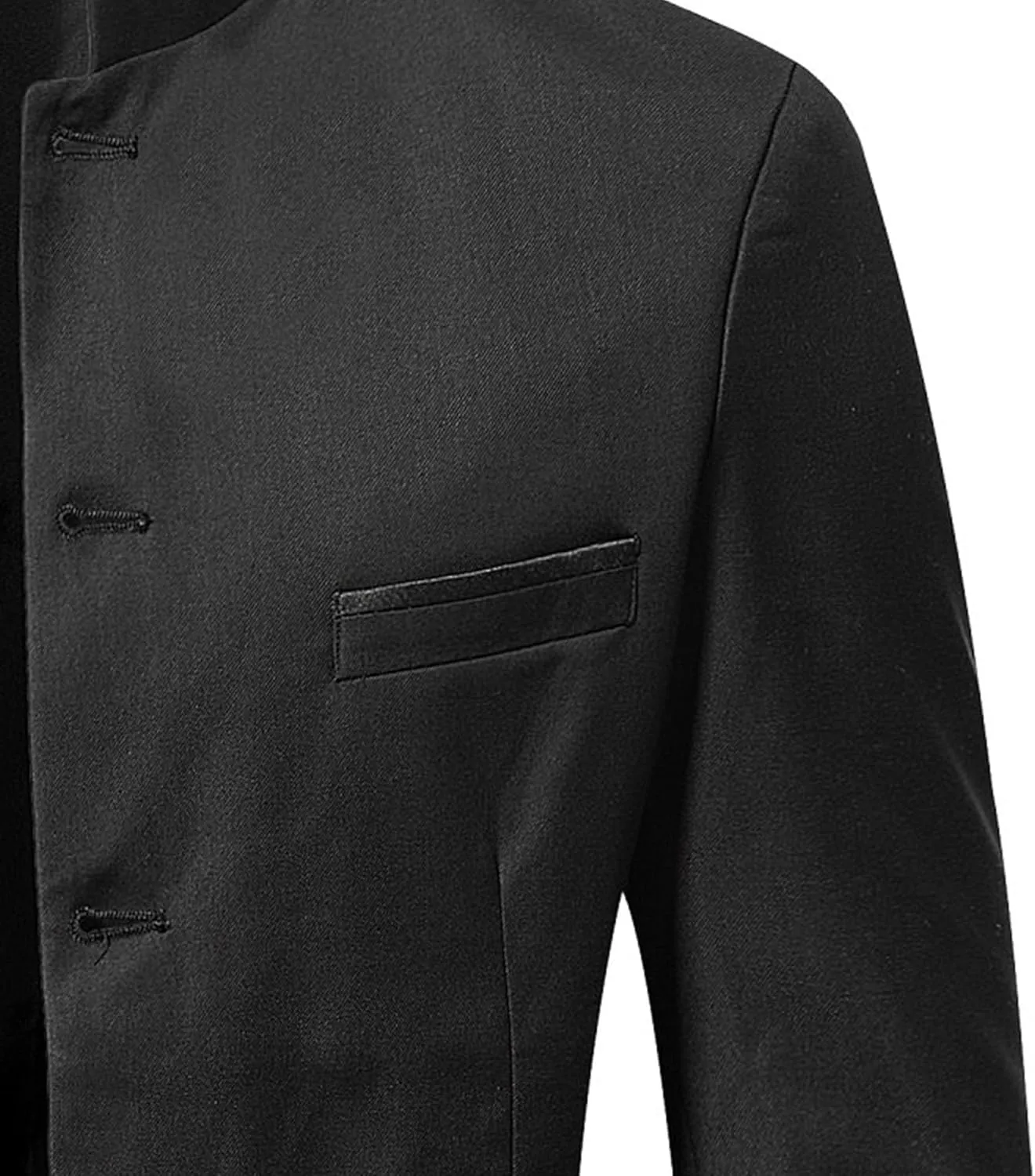 Mens Stand Mandarin Collar Suit Blazer Jackets Single Breasted Business Dress Coat Lightweight Lined Sport Coats