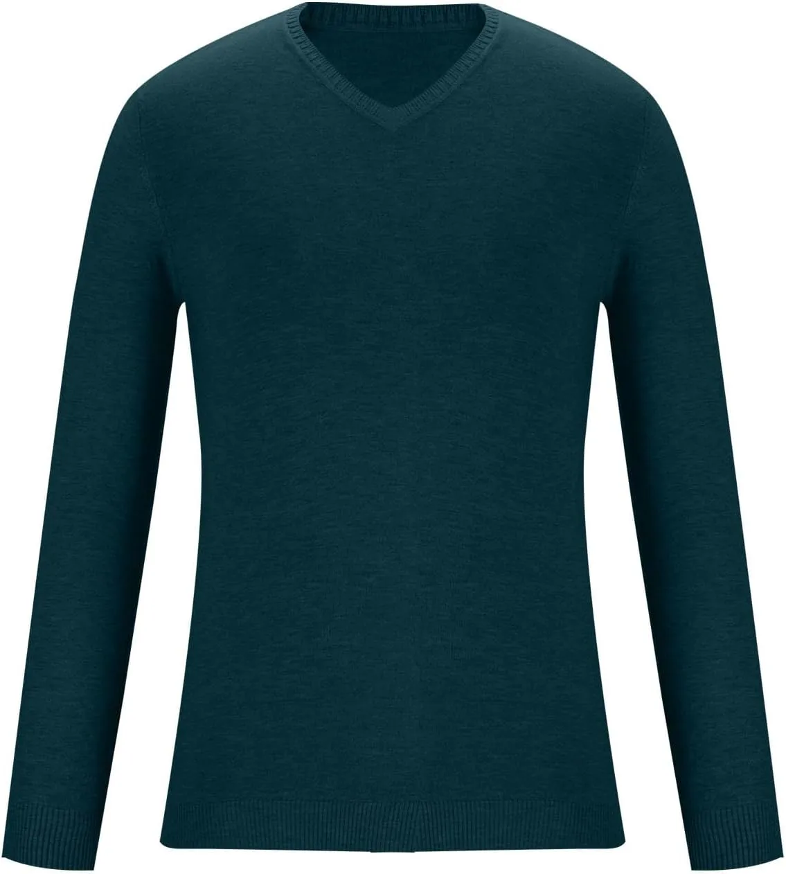 Men's V Neck Pullover Sweater Long Sleeve Casual Slim Fit Cotton Dress Sweaters Lightweight Knitted Warm Sweaters