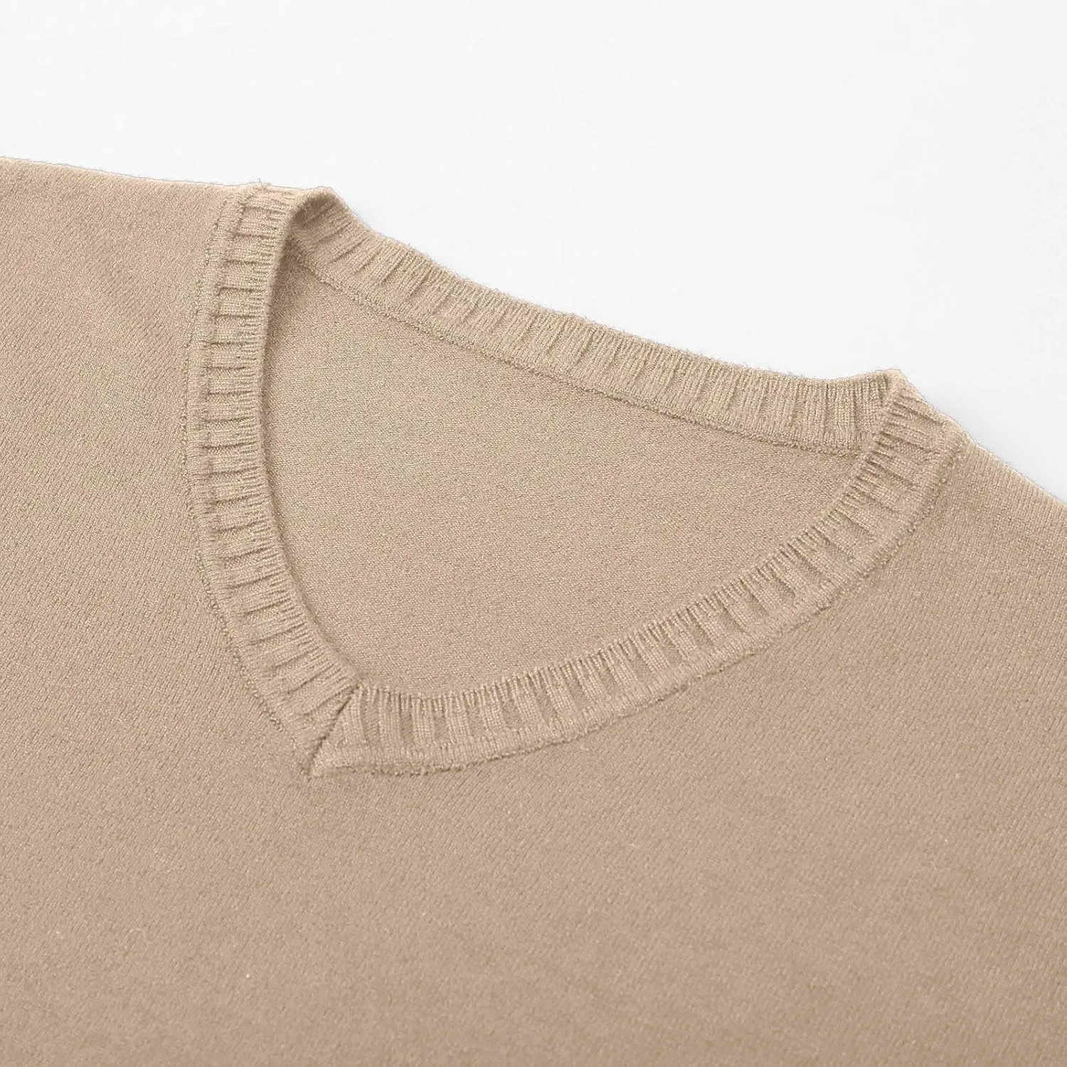 Men's V Neck Sweater Solid Color Long Sleeve Pullover Ribbed Knitted Tops Lightweight Casual Loose Oversize Sweater