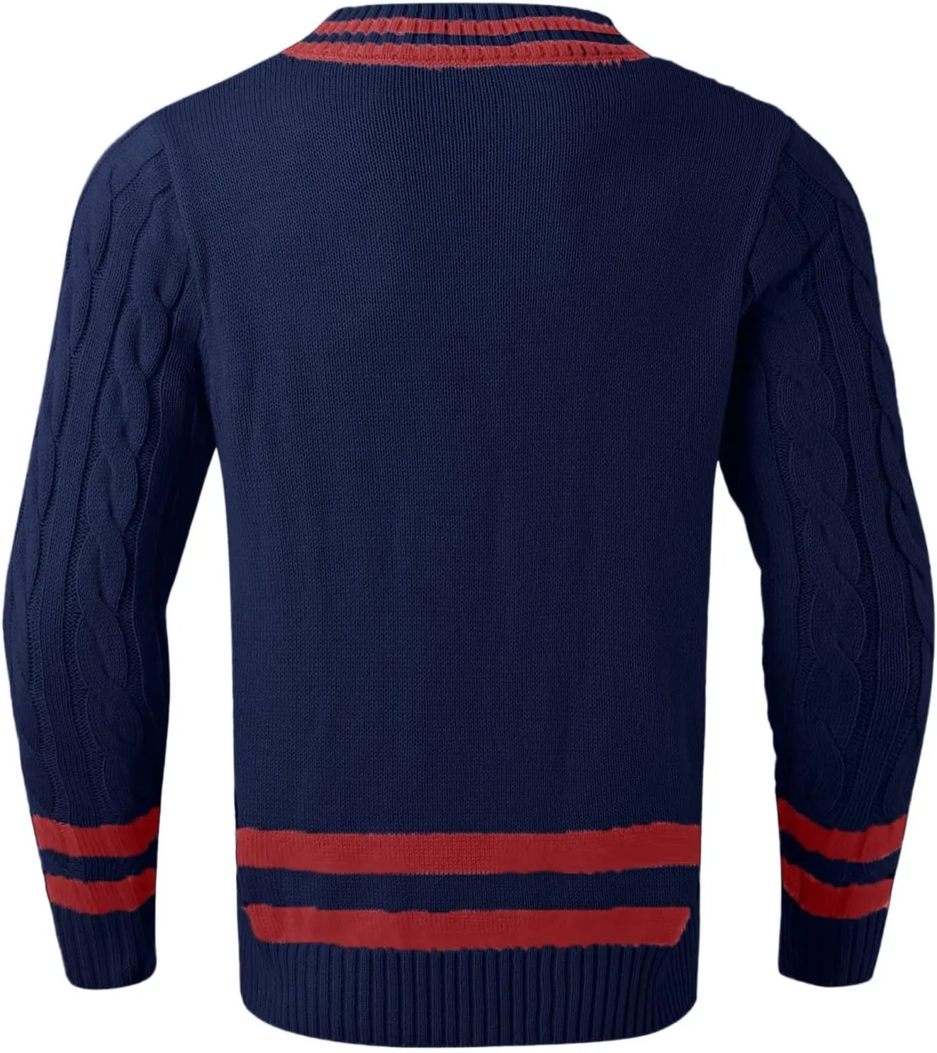 Men's V Neck Sweater Solid Color Long Sleeve Pullover Slim Fit Knitted Tops Lightweight Casual Fall Fashion Sweater
