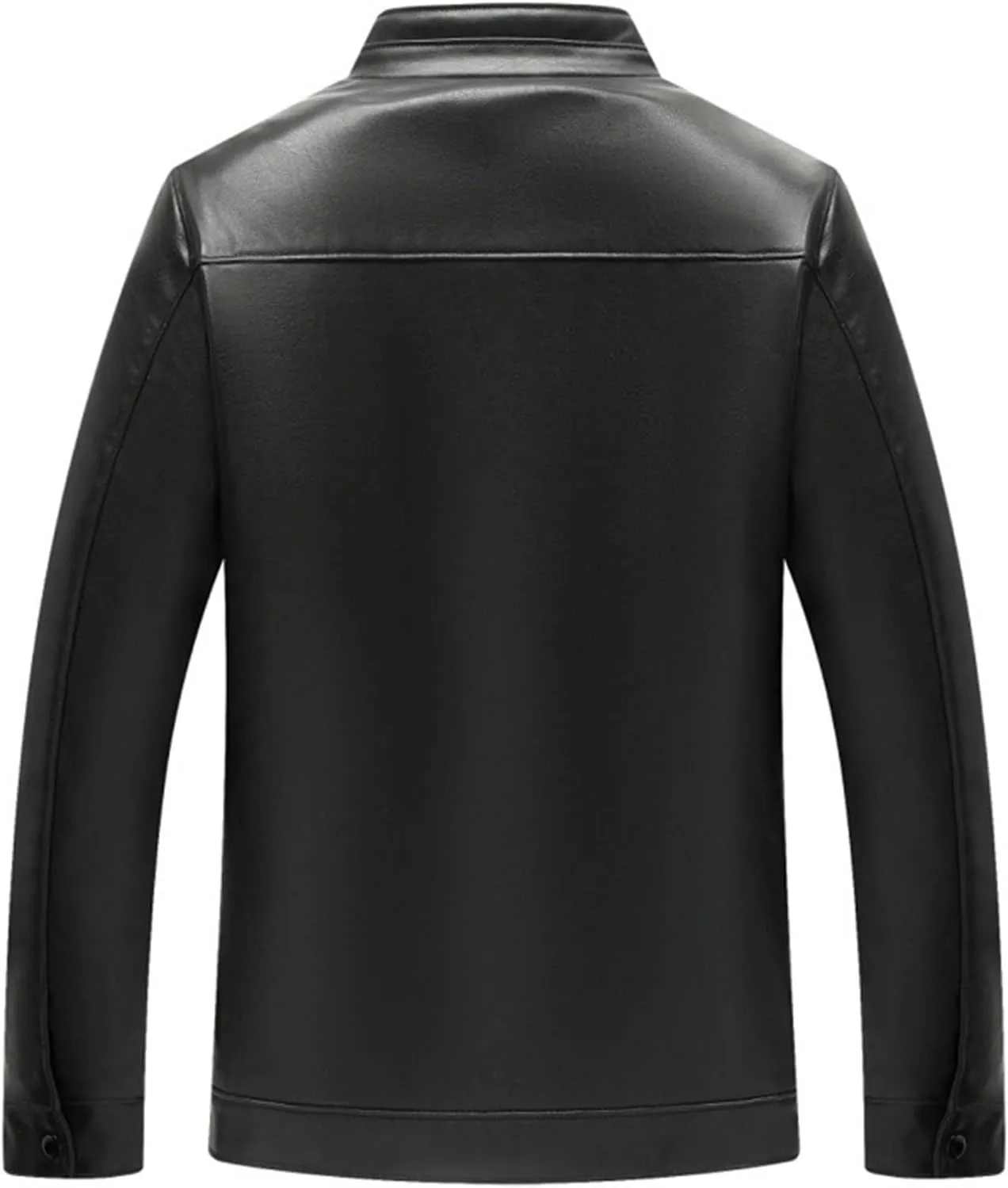 Mens Vintage Leather Long Sleeve Jacket Coat Stand Collar Club Coat Fashion Men's Leather Jackets Casual TopsWinter