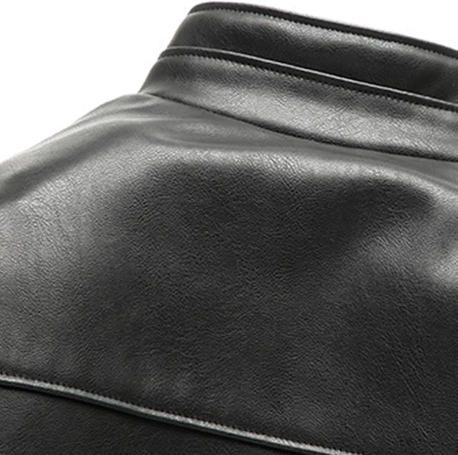 Mens Vintage Leather Long Sleeve Jacket Coat Stand Collar Club Coat Fashion Men's Leather Jackets Casual TopsWinter