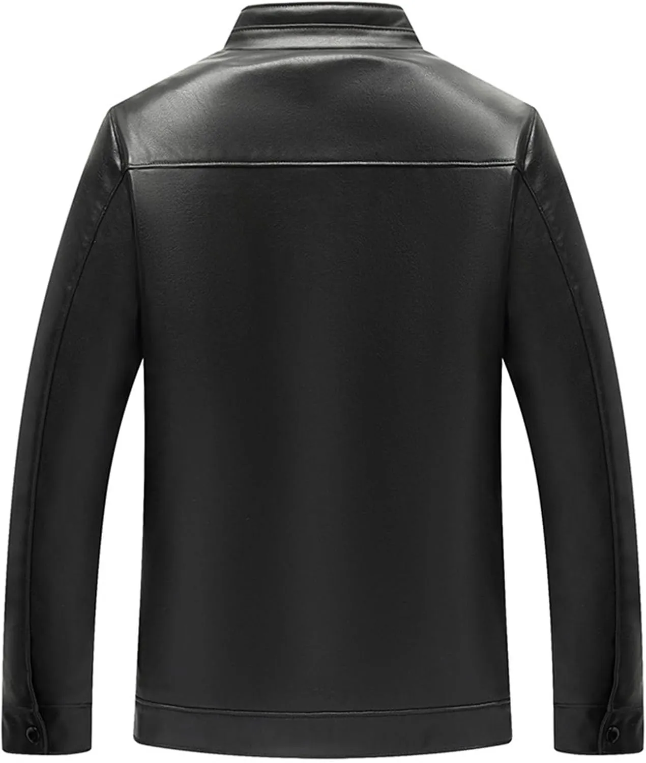 Mens Vintage Leather Long Sleeve Jacket Coat Stand Collar Club Coat Fashion Men's Leather Jackets Casual TopsWinter