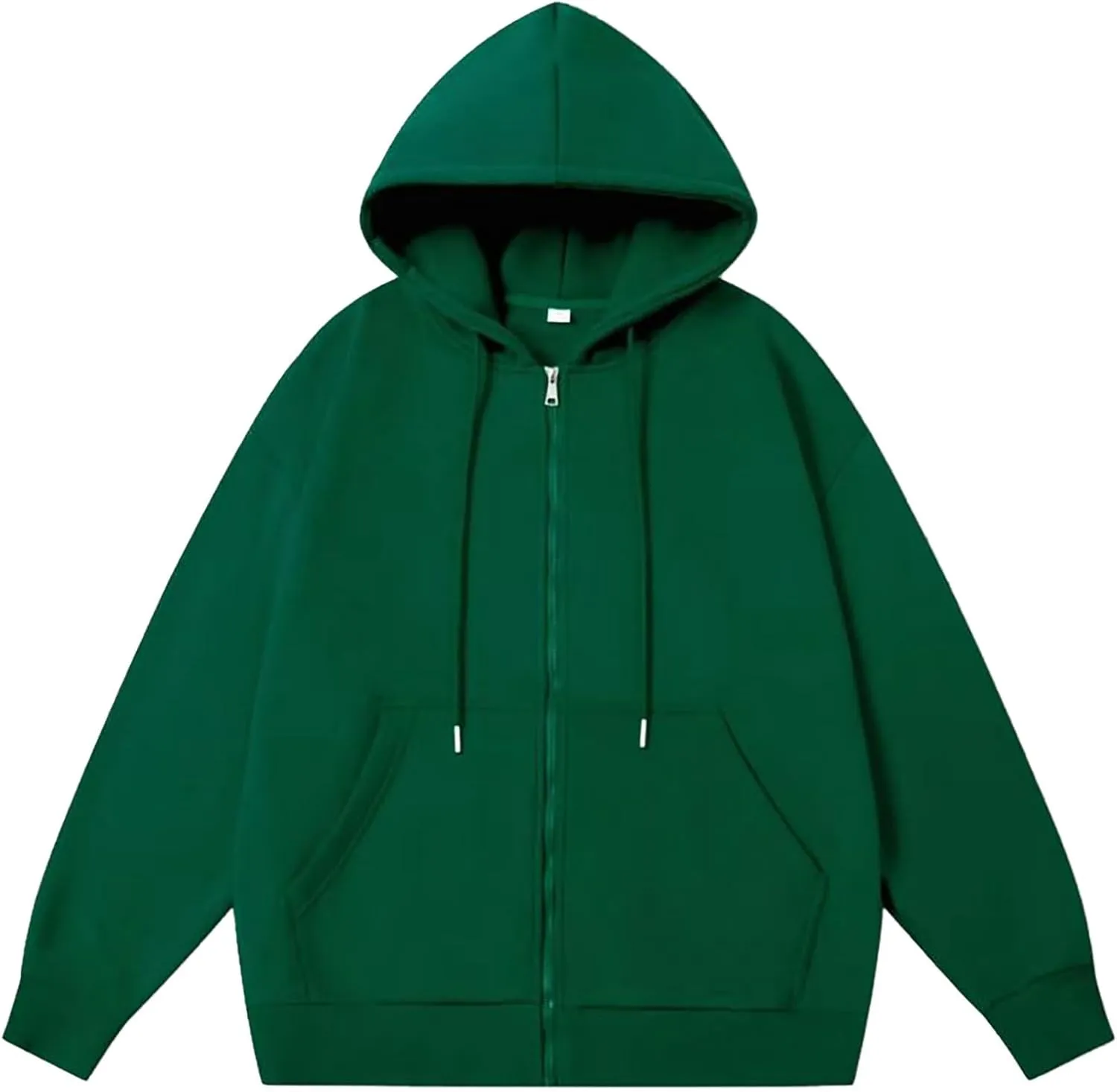 Men's Zip Up Hoodies Drawstring Sweatshirt Long Sleeve Lounge Cardigan Comfy Soft Solid Color Tops with Pocket