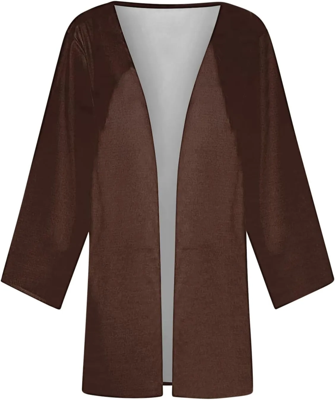 Mzkdieey Women Summer Bikini Kimono Bathing Suit Cover Ups Long Sleeve Open Front Blouse Tops Casual Loose Shirts