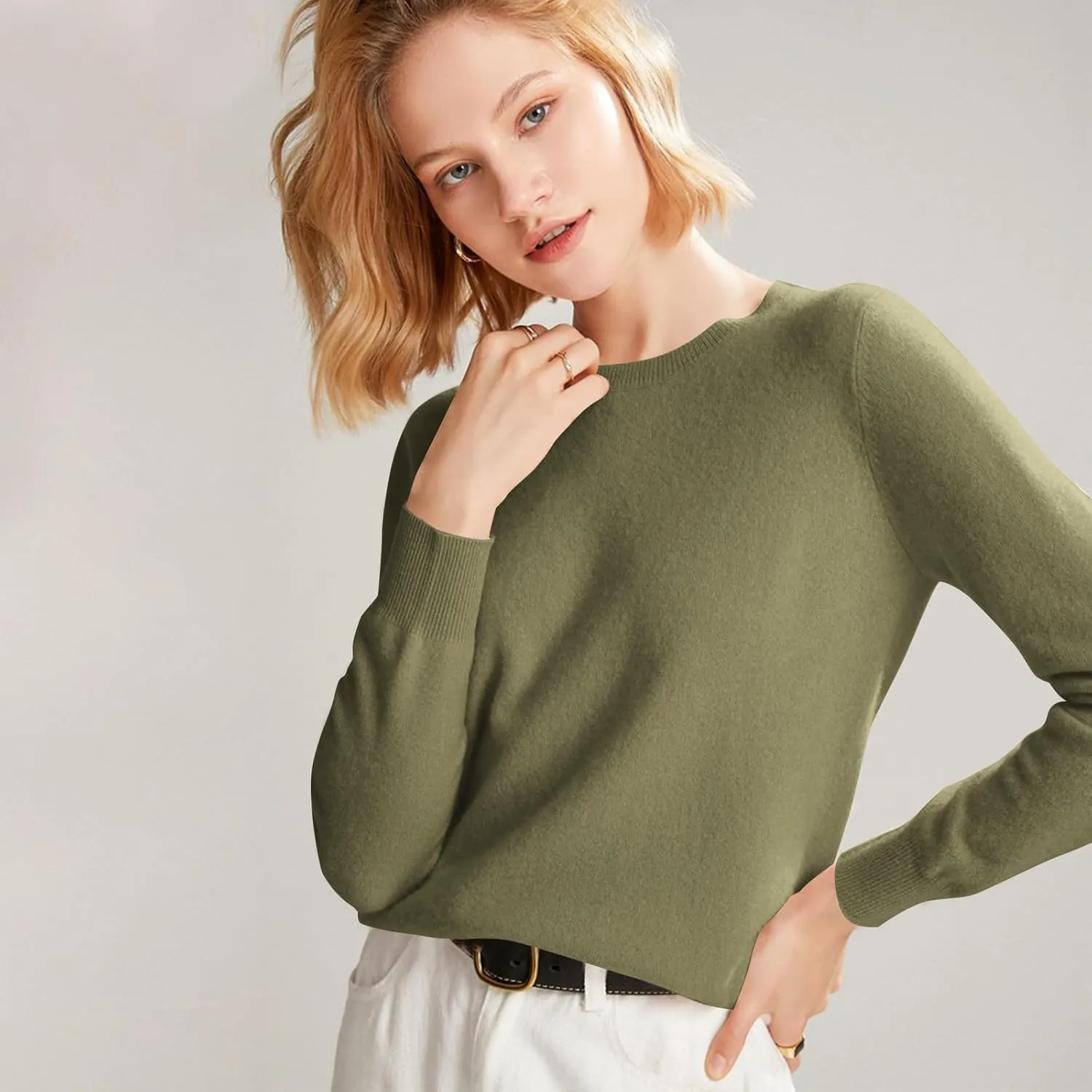 NBXNZWF Womens Pullover Sweaters Long Sleeve Crewneck Lightweight Tunic Tops Cashmere Soft Cozy Woolen Knitted Sweaters