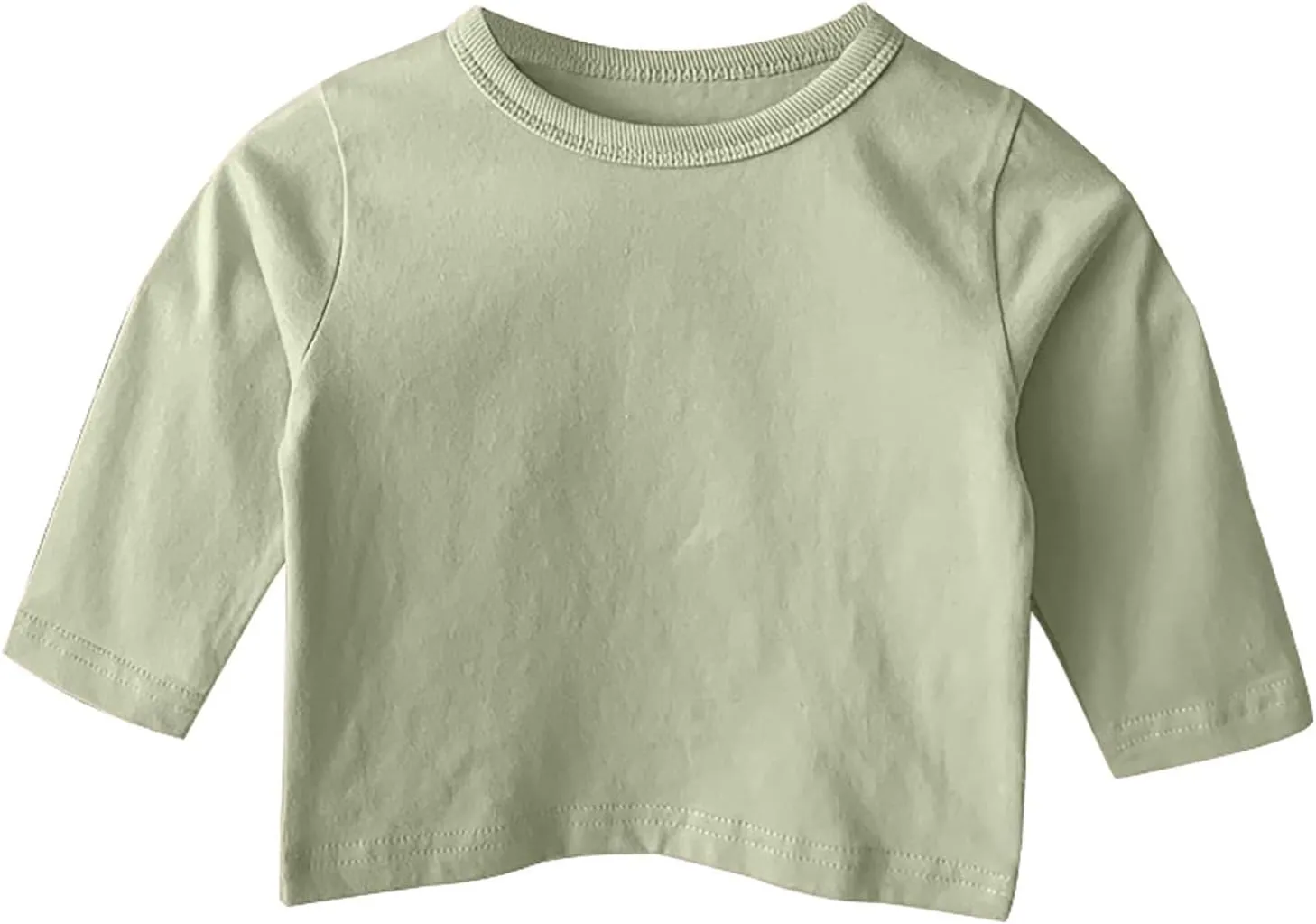 Newborn Baby Boys Girls Long Sleeve Basic Layering T-Shirt Infant Comfort Soft Crewneck Tee Tops Fall Winter Clothes