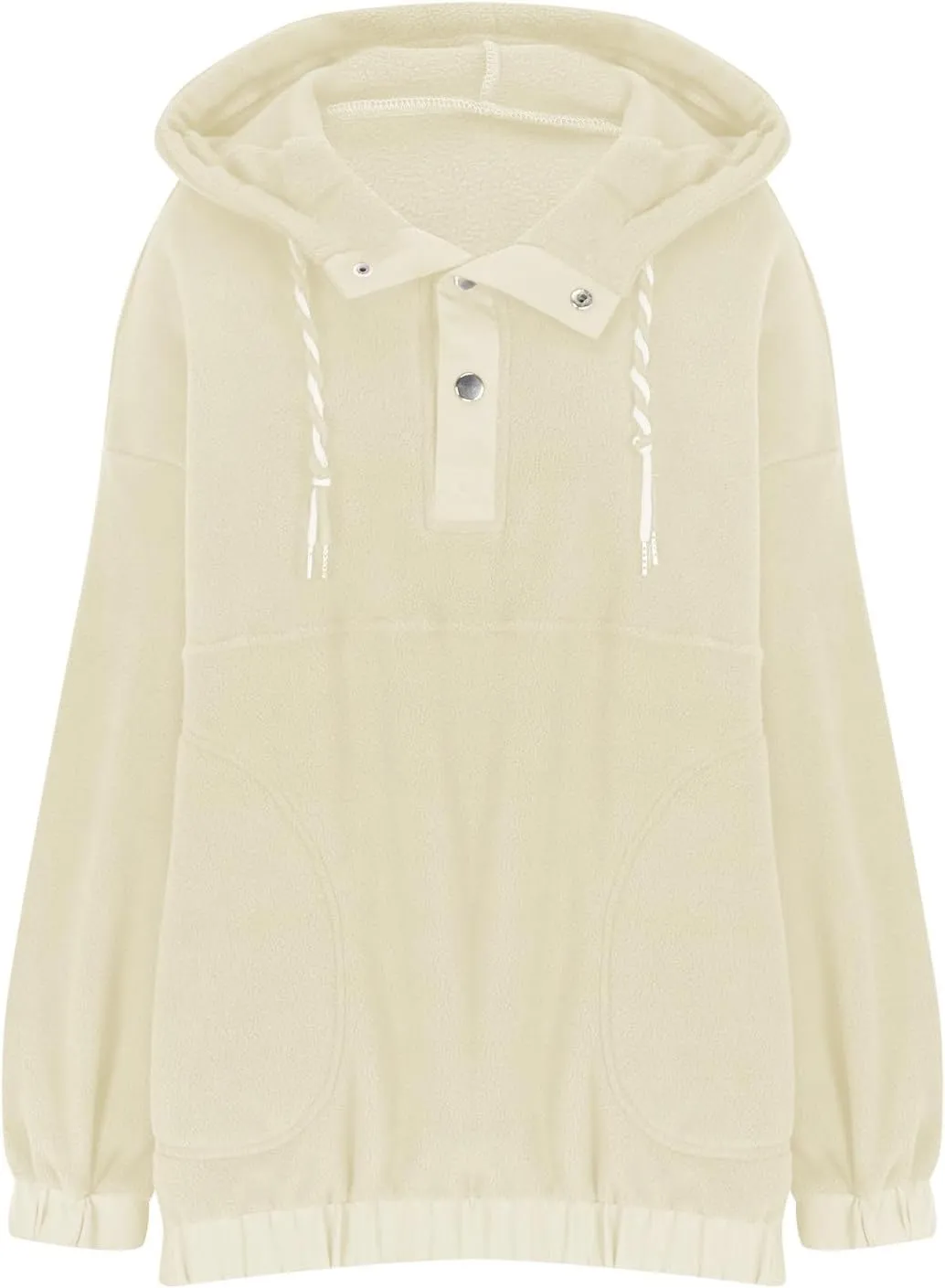 Oversized Hoodies For Women Fuzzy Fleece Sweatshirts Button Dwon Long Sleeve Sherpa Pullover Sweaters With Pockets