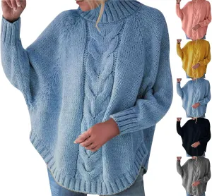 Oversized Sweaters for Women Loose Fit Fleece Batwing Sweaters Casual Crewneck Wool Chunky Knit Sweaters