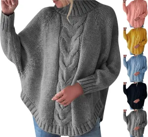 Oversized Sweaters for Women Loose Fit Fleece Batwing Sweaters Casual Crewneck Wool Chunky Knit Sweaters