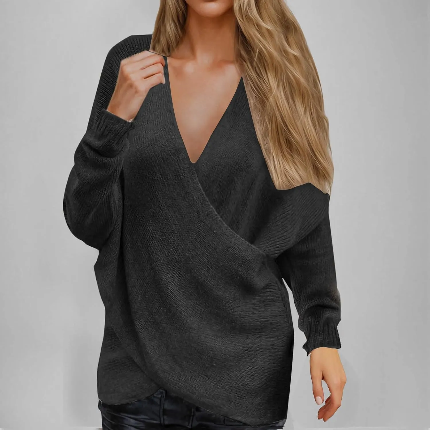 Oversized Sweaters for Women Turtleneck Women's Tops Fall 2024 Women Trendy Womens Lightweight Sweaters Pullover