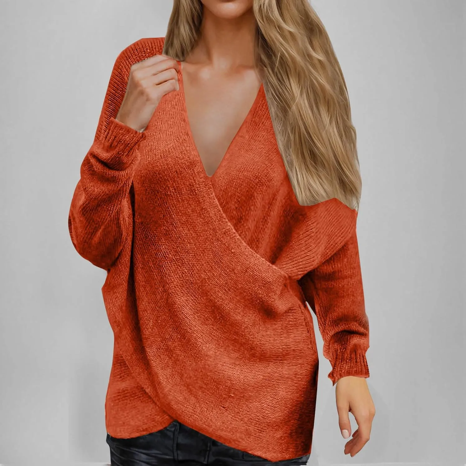 Oversized Sweaters for Women Turtleneck Women's Tops Fall 2024 Women Trendy Womens Lightweight Sweaters Pullover