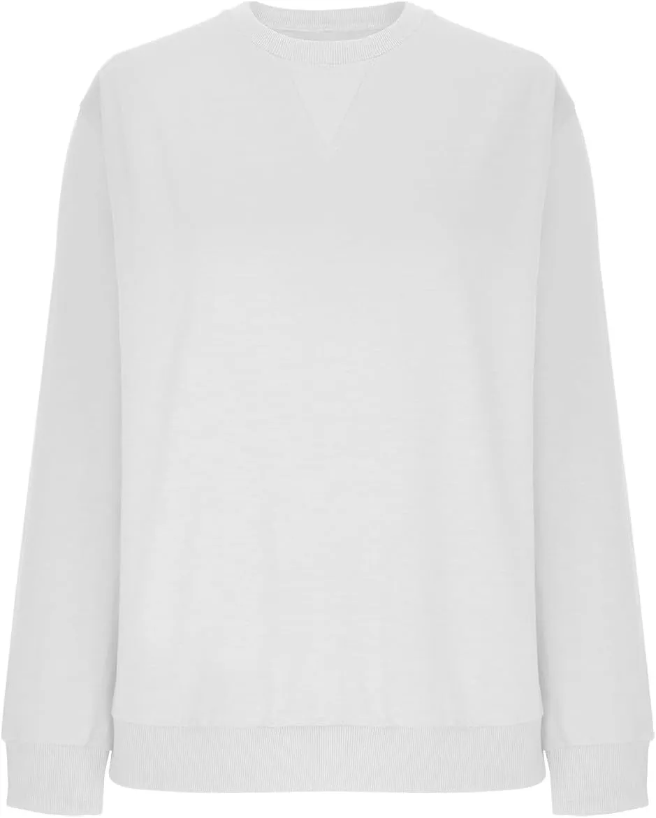 Oversized Sweatshirt for Women Long Sleeve 2024 Fashion Fall Pullover Top Fleece Tunics Sweaters Solid Colour Top