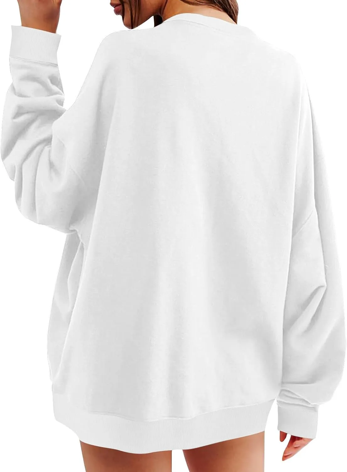 Oversized Sweatshirt for Women Long Sleeve 2024 Fashion Fall Pullover Top Fleece Tunics Sweaters Solid Colour Top