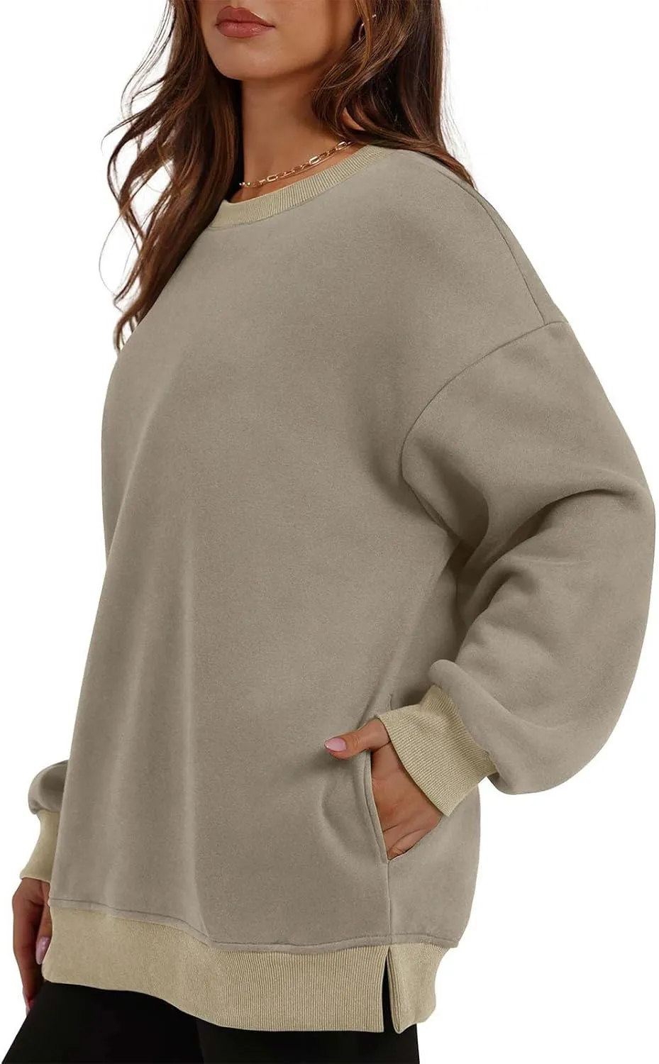 Oversized Sweatshirts for Women 2024 Trendy Long Sleeve Crewneck Tops Fall Sweaters Pullover Sweatshirt with Pockets
