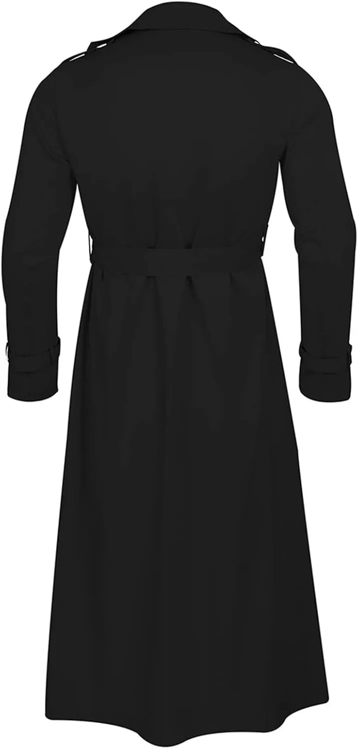 Peacoat For Men Lapel Long Trench Coat Casual Stylish Lightweight Windbreaker Overcoat Spring Fall Jackets,S-2XL