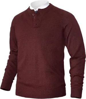 Pioneer Camp Men's Henley Knit Sweater Long Sleeve Button Pullover Sweaters Casual Lightweight Slim Fit Henley Sweaters