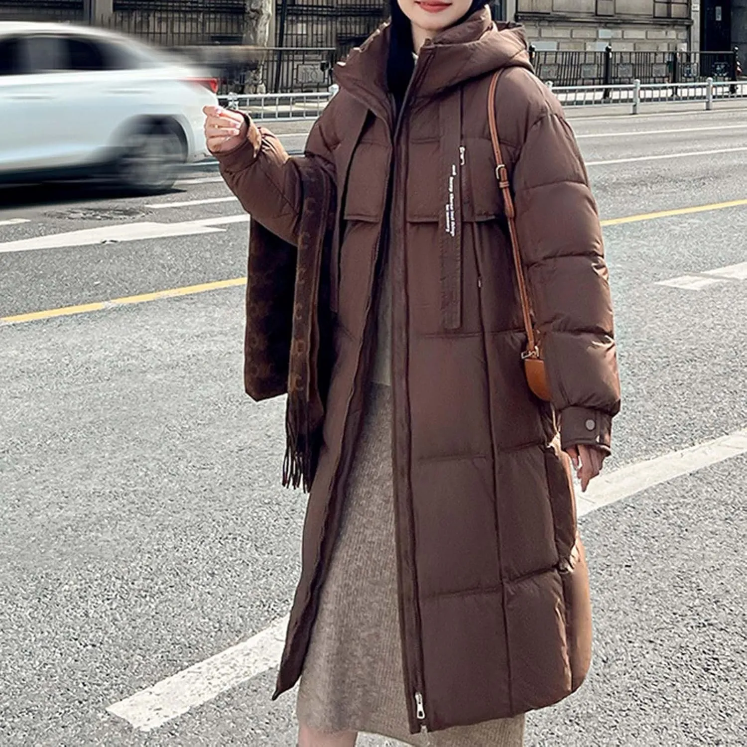 Plus size Thermal Coat for Women Long Length Heavyweight Thicken Down Jackets 2024 Trendy Warm Oversize Puffer Jacket