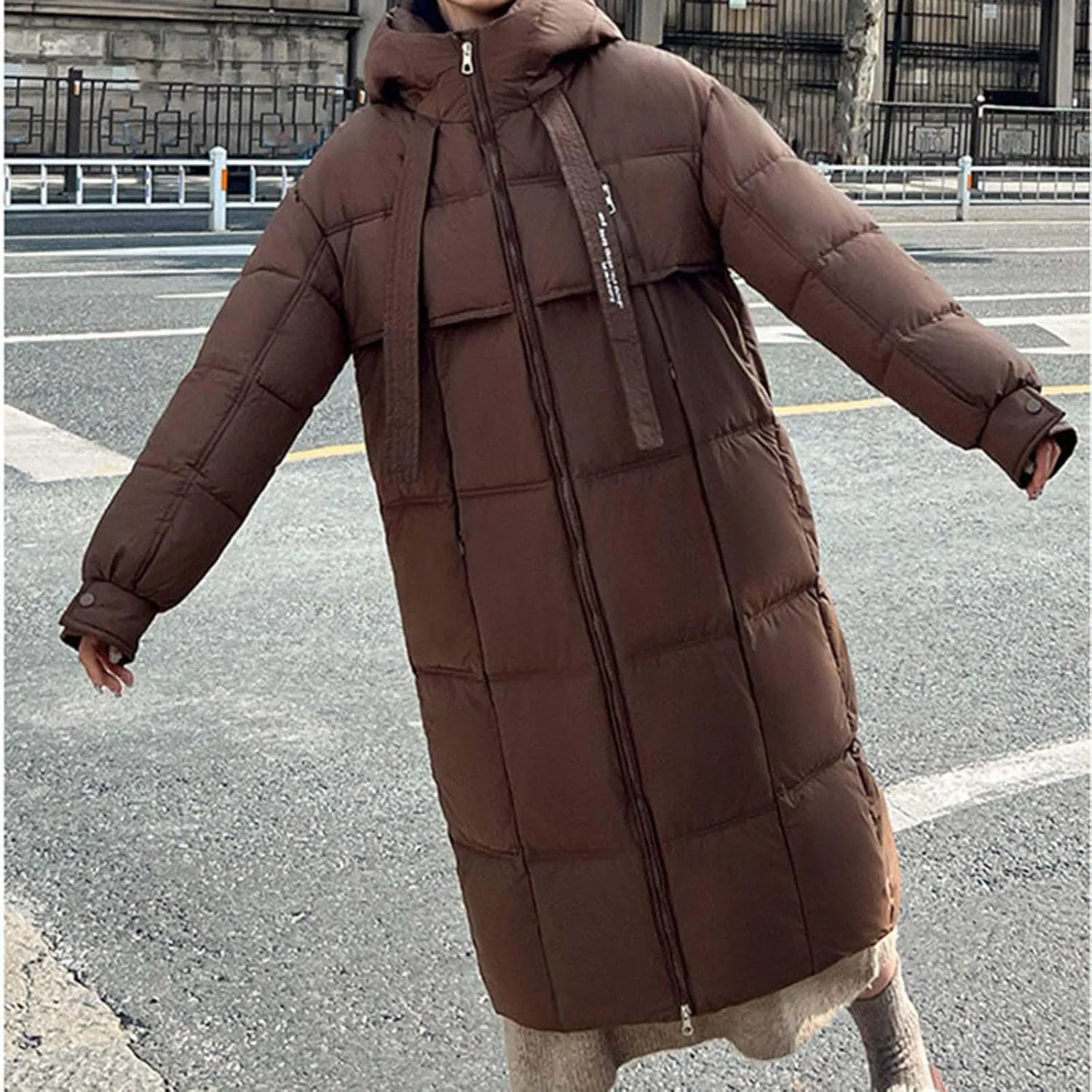 Plus size Thermal Coat for Women Long Length Heavyweight Thicken Down Jackets 2024 Trendy Warm Oversize Puffer Jacket