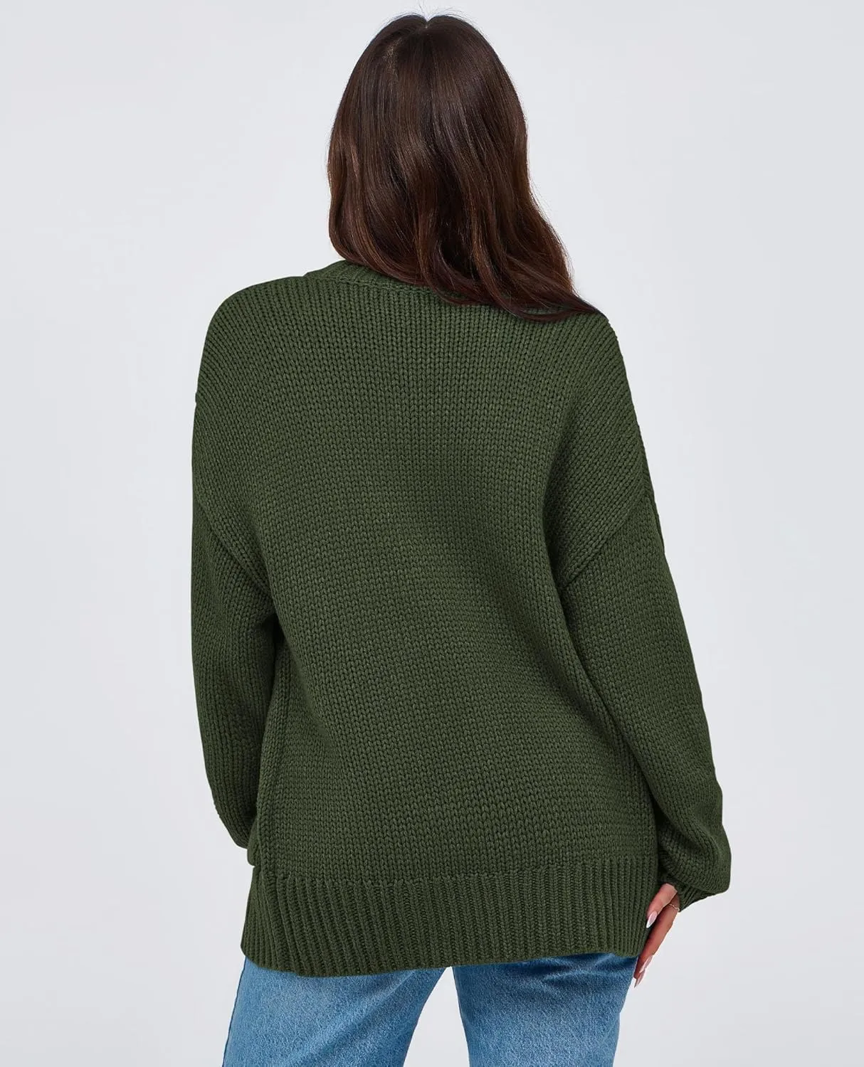 PRETTYGARDEN Women's Cardigan Sweaters Long Sleeve Open Front Button Up V Neck Ribbed Knit Winter Sweater Jackets