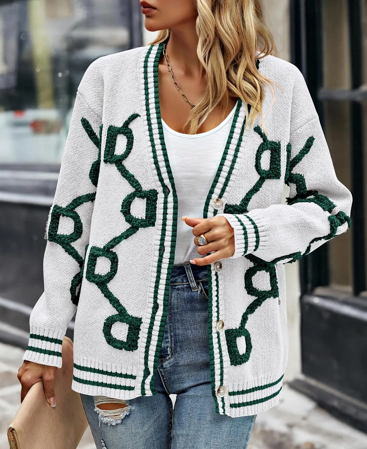 PRETTYGARDEN Women's Spring Fall Chunky Knit Cardigan Sweaters Casual Open Front Button Up Winter Coats Outerwear