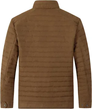 Puffer Jacket for Men, Insulated Full Zip Long Sleeve Puffer Jackets with Pockets Fall Jackets Long Hooded Down Jacket Men