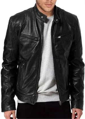 QWENTMTNTY Mens Casual Fashion Faux Leather Biker Jacket Regular Fit Motocycle Moto Leather Jackets Outdoor Pleather Coats