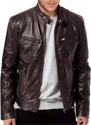 QWENTMTNTY Mens Casual Fashion Faux Leather Biker Jacket Regular Fit Motocycle Moto Leather Jackets Outdoor Pleather Coats