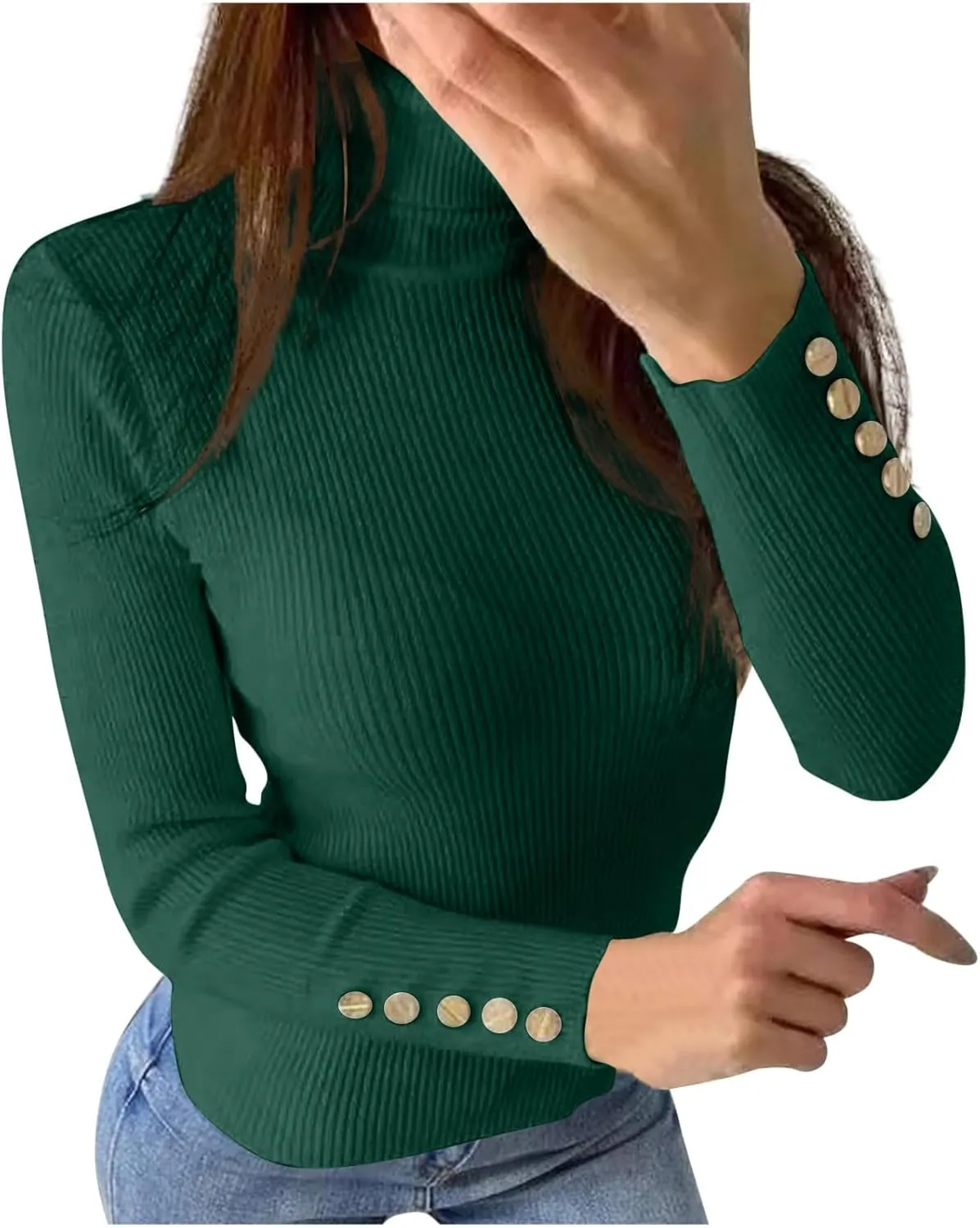 Slim Fit Sweaters for Women Turtle Neck Basic Top Warm Soft Blouse Long Sleeve Winter Pullover Solid Color Sweater