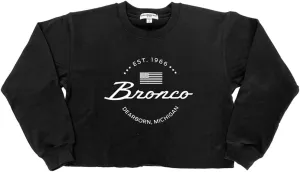 Suburban Riot Ford Bronco Official Established Date Women's Crop Fleece Sweatshirt