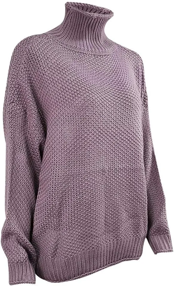 Sweater for Women Solid Long Sleeve Turtleneck Cable Knitted Casual Comfort Pullover Sweaters Fall Winter Warm Tops