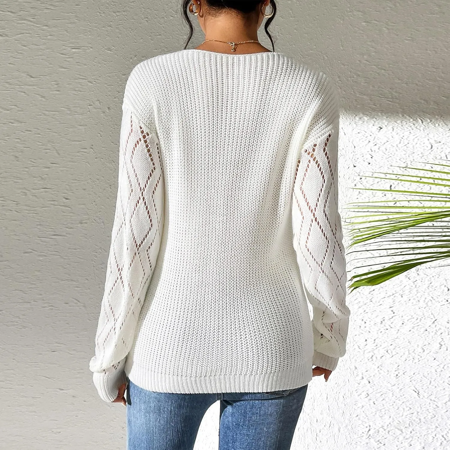 Sweaters Elegantes De Mujer, Long Sleeve Shirts for Women Trendy Casual V Neck Tops Lightweight Sweaters Pullover