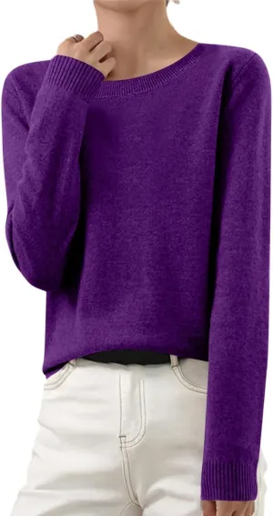 Sweaters for Women Casual Long Sleeve Pullover Tops Fall Lightweight Sweatshirt Workout Crew Neck Outfits