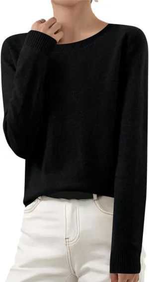 Sweaters for Women Casual Long Sleeve Pullover Tops Fall Lightweight Sweatshirt Workout Crew Neck Outfits