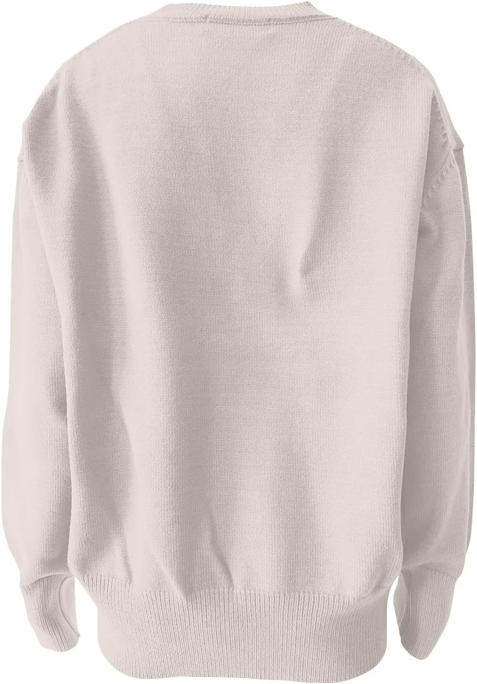 Sweaters for Women Loose Round Neck Long Sleeve Knit Solid Color Casual Sweater