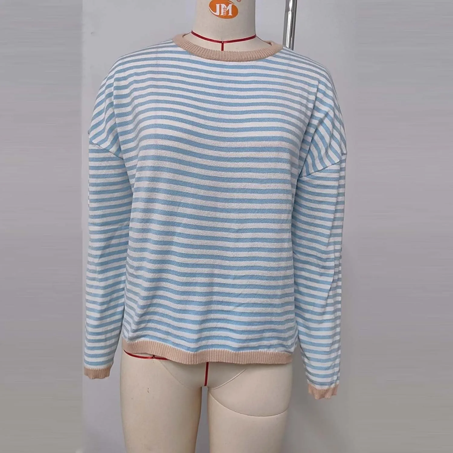 Sweaters for Women TrendyCasual Crewneck Striped Womens Sweaters Lightweight Dressy Cable Knit Spring Sweaters