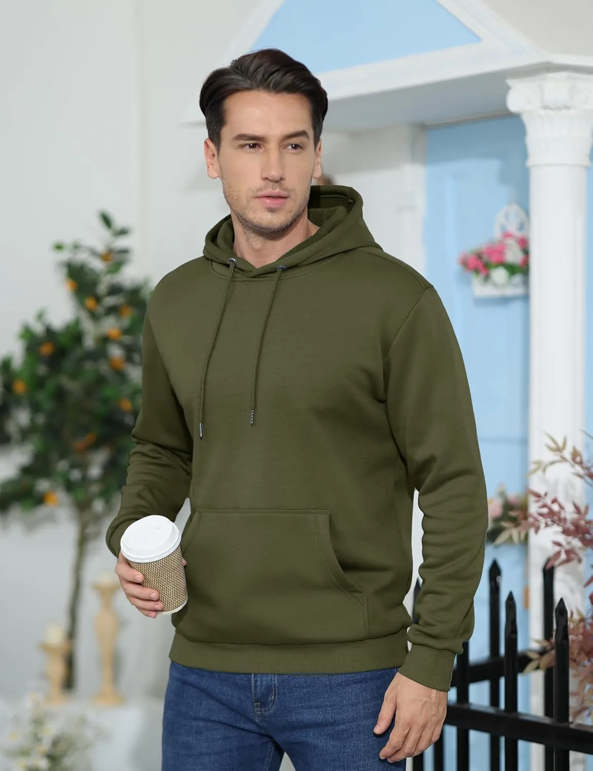 TACVASEN Men's Athletic Hoodies Fleece Lined Sweatshirt Pullover Soft Casual Hooded Sweatshirt with Pocket