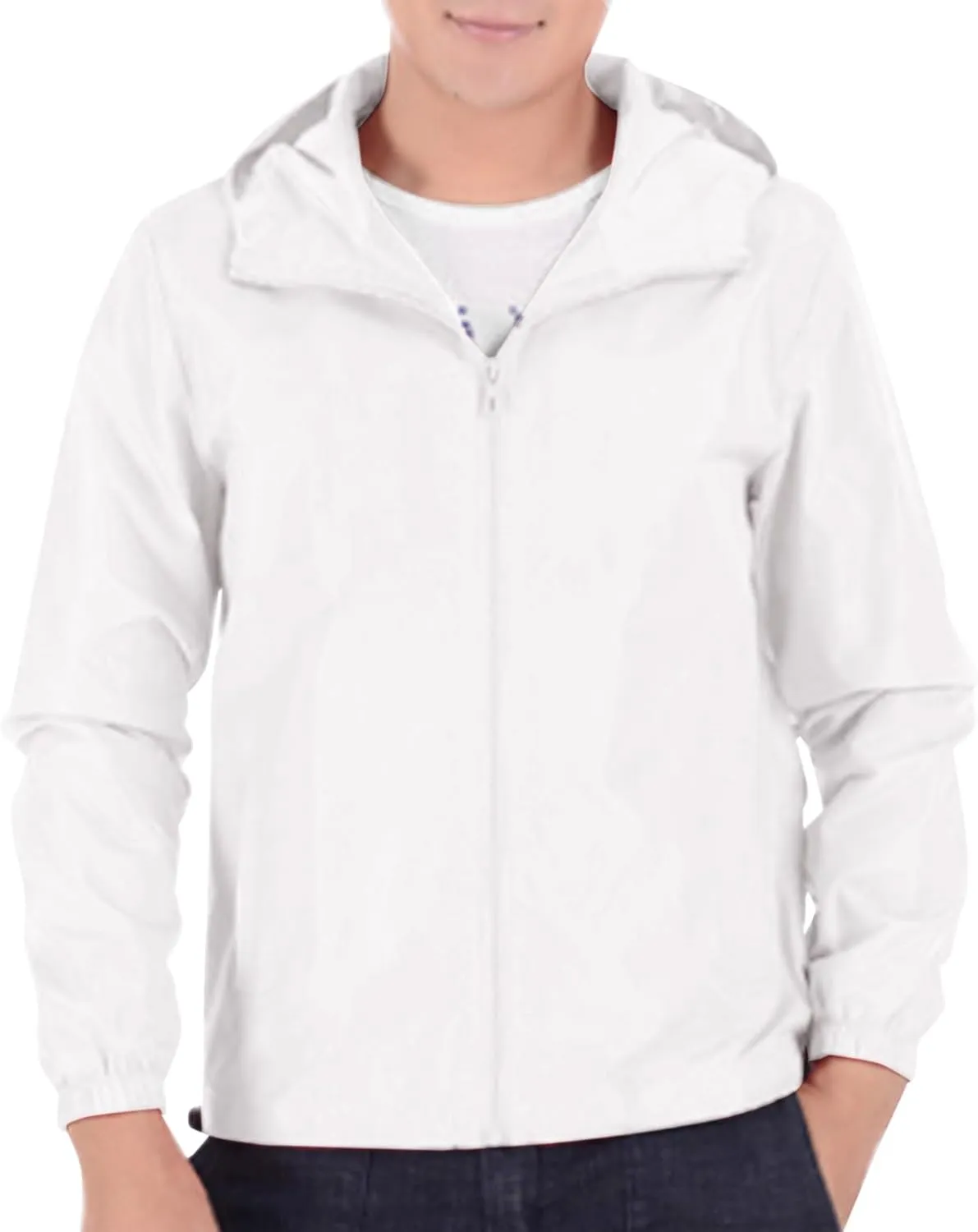 Thin Hooded Jacket for Mens Soft Shell Windproof Waterproof Hiking Coats Zipper Long Sleeve Casual Outwear Plus Size