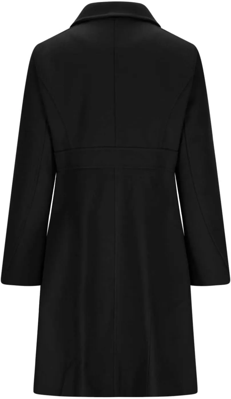 Trench Coat for Women 2024 Single Breasted Pea Coat Wool Blend Long Coat Casual Office Jacket Falll Winter Outfits