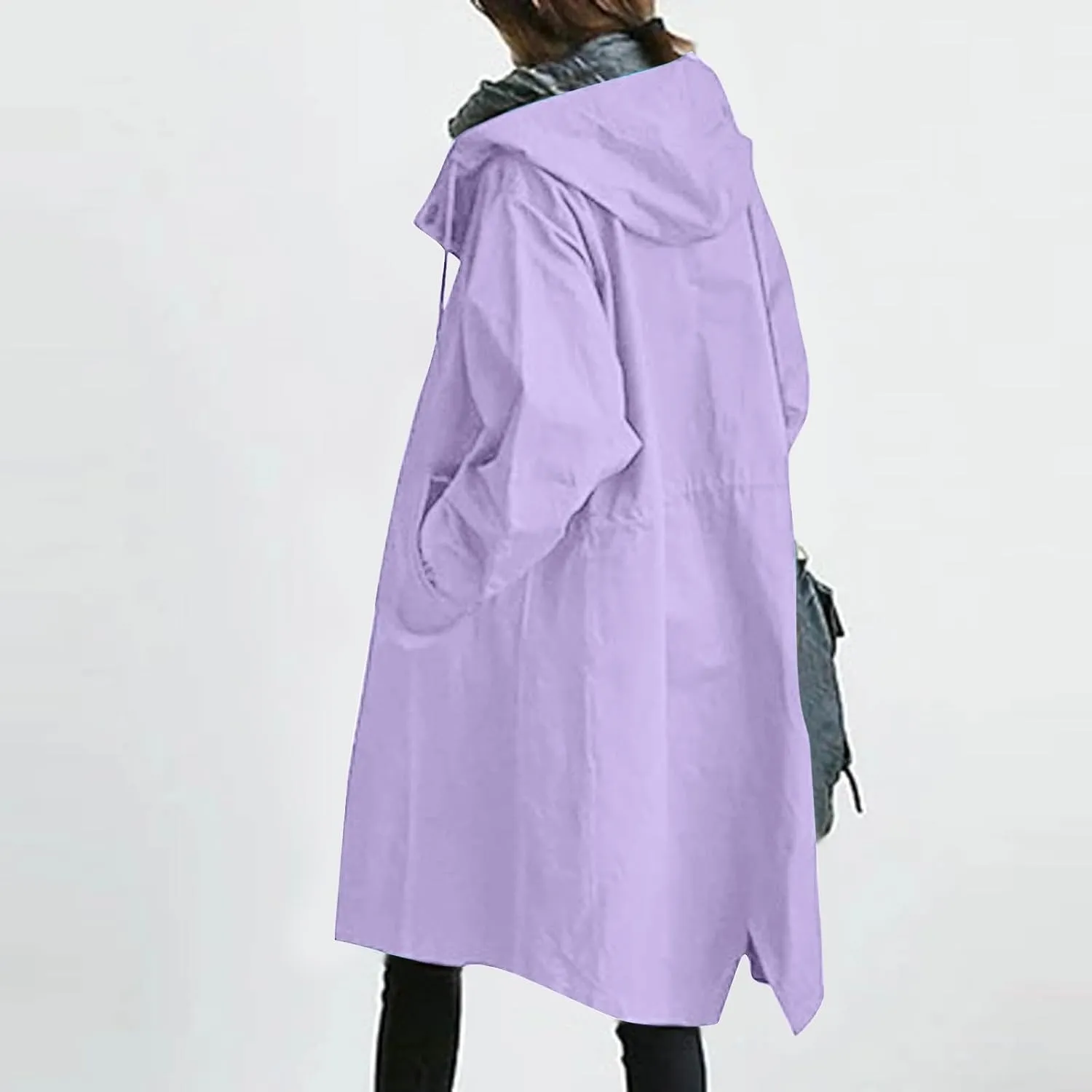 Trench Coat Women Hooded Coat Outwear Womens Elegant Windbreaker Wild Womens Double Breasted Classic Long Trench