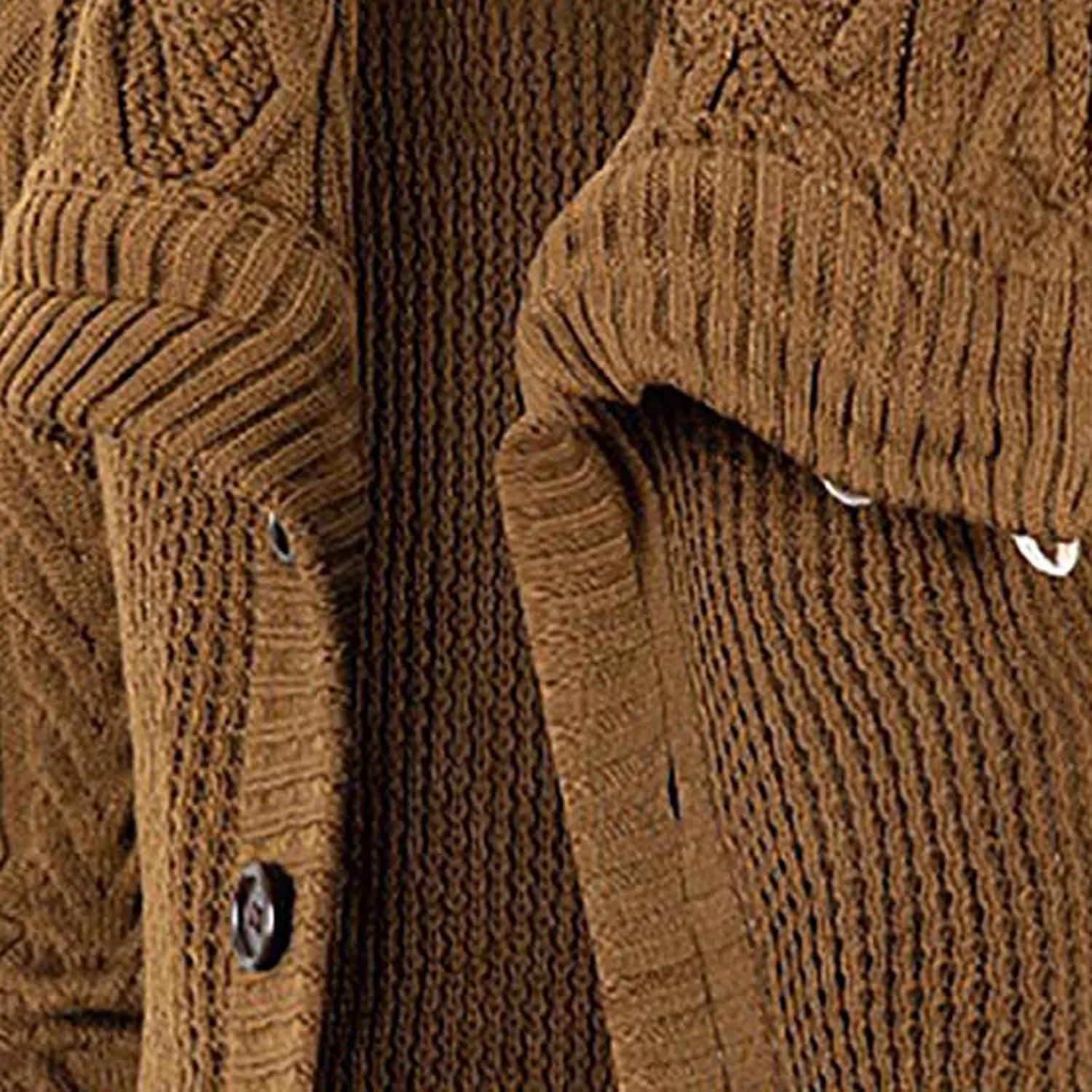 tuduoms Chunky Cardigan Sweaters for Men Vintage Button Down Sweaters Winter Cable Knit Open Front Long Sleeve Cardigan Coat