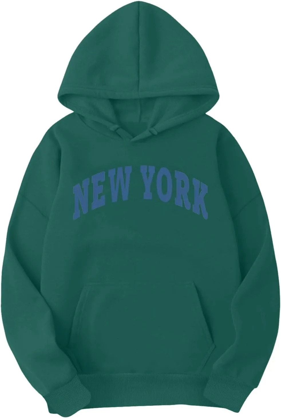 Wankang New York Hoodies for Men Crew Neck Sweatshirts Letter Graphic Hoodie Relaxed Fit Long Sleeve Pullover Tops