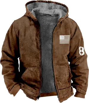 Winter Coats For Men Vintage Long Sleeve Coats: Trendy Classic Jackets Print Sweatshirt Sweaters Hoodie