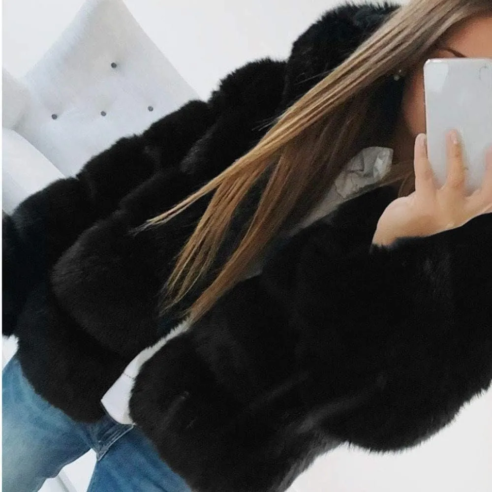Winter Coats for Women 2024 Oversized Soft Long Sleeve Overcoat Faux Fur Jacket Fuzzy Fleece Jackets Warm Padded Coat
