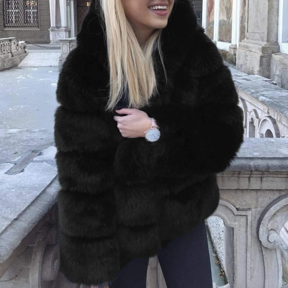 Winter Coats for Women 2024 Oversized Soft Long Sleeve Overcoat Faux Fur Jacket Fuzzy Fleece Jackets Warm Padded Coat