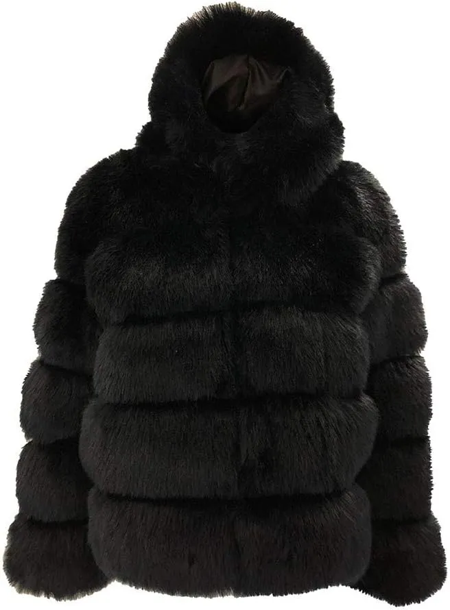 Winter Coats for Women 2024 Oversized Soft Long Sleeve Overcoat Faux Fur Jacket Fuzzy Fleece Jackets Warm Padded Coat